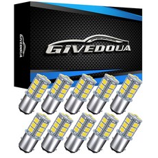 GiveouA 1157 LED 자동차 전구 BAY15D 7528 2057 2357 교체 전구 12V RV 캠핑카 트레일러 브레이크 라이트 슈퍼 브라이트 5050 18-SMD, White, 1개