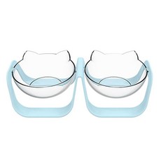 강아지 식기 2구 민트 1P 고양이 각도조절 밥그릇 애견 반려견 고양이 식기 각도조절 반려견 밥그릇 dew+7710Gb
