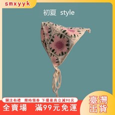 臺灣出貨 美少女必備 春秋日式韓版頭戴三角巾 多巴胺頭巾 甜美少女風頭飾 束髮帶 網紅衕款