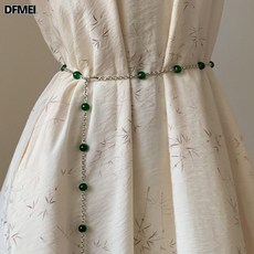 DFMEI 新中式漢服腰鏈女配連衣裙子串珠鏈子收腰百搭國風設計感細腰帶