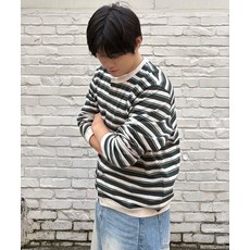 [인템포무드] 멀티 스트라이프 스냅 카디건_그린