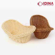 이디나 라탄바구니 땅콩형 브라운 (CG84358), 1개