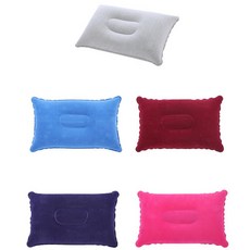 캠핑용 휴대용 사각 에어 목베개 비행기목베개 에어목베개 에어펌프목베개 기능성목베개 여행목쿠션, 1개, 핑크