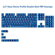 114 키 진한 파란색 이중 샷 PBT 캡 맞춤형 체리 MX 스위치 용 프로파일 기계식, 01 China Mainland, 09 Classic blue-117