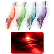 전자 led 쭈꾸미 레이져 문어 고추장 한치 축광 오징어 에기 애기 바늘 3.0 3.5호, 02. 5색 점멸 에기 블루