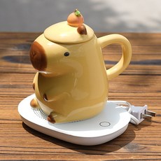 리츠센 모자 카피바라 머그컵, 1개, 버터