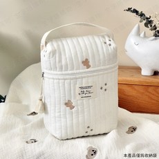 bebe hone 尿布收納袋 純棉紋理可愛刺繡設計, 尿布收納袋-小熊