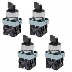 Smgda 4 팩 22mm 3-위치 스위치 유지보수 전기 2 노 래치 - 220VAC 전압 및 10A 접촉 전류 XB2-BJ33