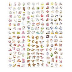 [ 1219823 ] (2팩) 만화 동물 스크랩북 스티커 DIY 공예 노트북 컴퓨터 휴대폰 태블릿 수하물 플라스크 물병 저널 플래너 데칼 캘린더 다이어리용 귀여운 토끼 스티커, 토끼 C