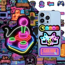 10/30/50pcs 네온 불빛 게임 패드 만화 스티커 미적 데칼 방수 DIY 스케이트 멋진 아이 선물, 01 10PCS
