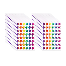 스노벨 레이져 원형 하트 별 스티커, 2개, 별(480개) S2210