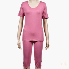 콩콩 자연섬유 여성 반팔내의 상하세트 성인