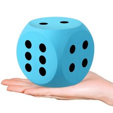 해외 Shappy 7.6cm3인치 폼 주사위 재미있는 대형 교육용 장난감 카와이 자이언트 장식 EVA 점보 빅 스퀘어 빌딩 블록 보드 게임 야간 학습 세션용블루 1개 미국매장정, 일번, 하늘색.
