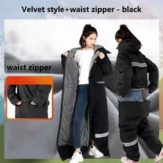 오토바이 타기 차가운 의류 겨울 따뜻한 방풍 의류 통합 빠른 드레싱 스키 낚시 정장 오토바이 장비, XXXXXL, 01 VELVET BLACK ZIPPER