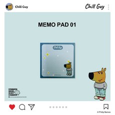 Chill Guy 便條紙 CG-Memo Pad-01，可愛造型，辦公室療癒小物，隨手記錄好幫手, 1個