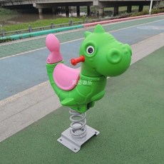 스프링 흔들말 캠핑장 놀이터 놀이기구 유치원 시소, 짙은 갈색 공룡