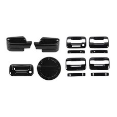 CheroCar 외부 도어 핸들 커버+포드 F150 랩터 2009-2014와 호환되는 테일게이트 커버 8피스 커버 키트 액세서리 230660 8600871905, 2-블랙