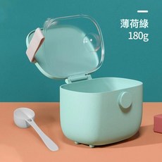 DFMEI 嬰兒便攜式奶粉盒外出大容量寶寶奶粉分裝儲存罐迷你小號密封防潮, 1個, 180g薄荷綠手提奶粉盒⚑♜:如圖, 1L