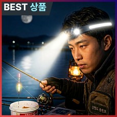 퓨리픽 LED 충전식 모션 센서 해루질 등산 작업용 낚시 캠핑 해드랜턴 초경량 C타입 KC인증, 다크블랙, 1개