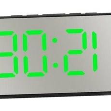 스마트알람시계 무소음 LED 탁상시계 무선충전, 레드