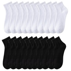 20 짝/몫 남성용 블랙 화이트 비즈니스 통기성면 양말 솔리드 컬러 캐주얼 단순 다목적 스포츠 메쉬 짧은