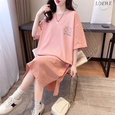 순면 임부복 원피스 여름 티셔츠 롱 스커트 캐주얼 루즈핏