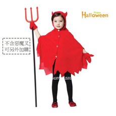 【台灣發貨】俏皮紅魔鬼萬聖節服飾/萬聖節裝扮衣/兒童變裝服, 1個, S