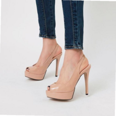 여성 토오픈 하이힐 킬힐 스타일 캐주얼 오피스 슈