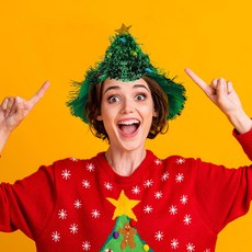 크리스마스 트리 모자 인테리어 홈파티 소품, 1개, 그린