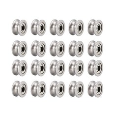 Uxcell U624ZZ 깊은 그루브 가이드 풀리 레일 볼 베어링 4mm x 13mm 7mm 이중 금속 차폐 탄소강 20개 165615