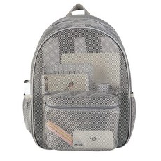COVAX 튼튼한 메시 백팩 시스루 대학 수영 야외 스포츠용 패딩 어깨끈 포함 회색. 클래식, 회색
