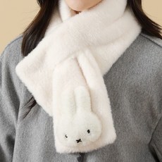 新款日係ins風毛絨卡通米菲兔子女學生可愛短款圍脖冬季交叉圍巾