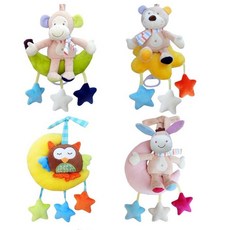 嬰兒寶寶床鈴音樂拉鈴毛絨推車挂件玩具, 1個, 熊(現貨)