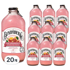 분다버그 핑크 그래이프푸르트 탄산음료, 375ml, 20개