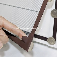탈부착 자석 창문형 해충방지 방충망, 화이트 원사+갈색 프레임, 1개