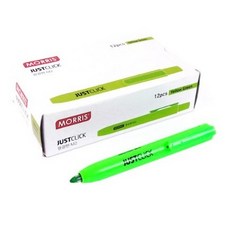 모리스 저스트클릭 형광펜 M2, 연두, 12개