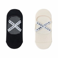 NicoFun 愛定做 2雙夏薄款交叉彈力帶止滑瑜伽襪 - 防滑透氣皮拉提斯襪