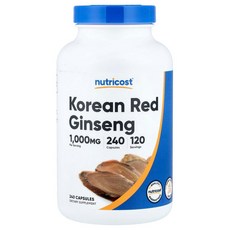 Nutricost 한국 홍삼 캡슐 240정(캡슐 1정당 500mg) NCS-57218, 1개