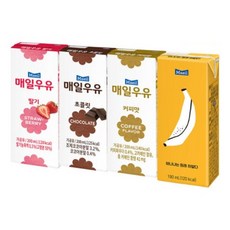 매일유업 매일우유 4종 24팩 (딸기6+초코6+커피6+바나나6), 1개, 24개, 200ml