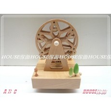HOUSE傢飾 摩天輪木質音樂盒 發條旋轉音樂盒