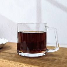 데이 유리 머그 350ml 홈카페 유리컵, 4개, 투명