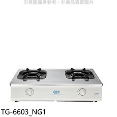 TOPAX 檯面式雙口瓦斯爐 TG-6603(NG1) 不鏽鋼檯面 節能2級 液化天然氣適用, 液化天然氣 (LNG), TG-6603 NG1
