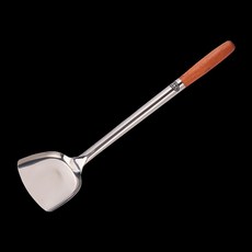 【臺灣出貨】廚師炒勺日用餐廚加長柄廚師廚房專用亮光馬勺炒剷鋼漏勺鍋剷飯勺, 1個