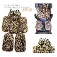 買到賺到 韓版動物造型護頭推車墊 加厚緩震 寶寶護頭枕 嬰兒車棉墊 汽車座椅棉墊 推車墊 寶寶坐墊 推車坐墊, 1個, 金色豹紋（小豹子）, 金色豹紋