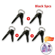 호신용품 삼단봉 경량형 여성전용 비상 키 스크루 드라이버 야외 다기능 Edc 도구 안전 보호 자기 방어 프릭 콘 결합 세트, Quality Assurance, 11)Black 5pcs