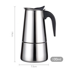 經典摩卡壺 600ml 不鏽鋼濃縮咖啡機, 摩卡壺 2 人份, 1個