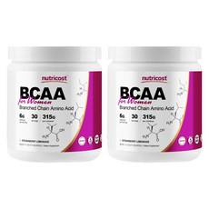 nutricost BCAA女性用沖泡粉 草莓檸檬口味, 2罐, 315g