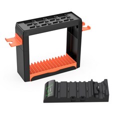 遊戲主機配件收納架充電座 支援多款遊戲卡帶與控制器, Black and Orange, 1套, TNS-51119