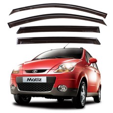 쉐보레 올뉴마티즈 전용 스모그 썬바이저 4개 1세트, 투명블랙