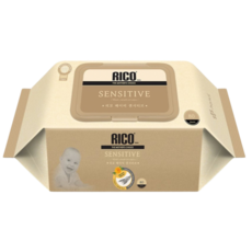 RICO Baby 嬰兒柔濕巾 SENSITIVE 敏感肌適用 80抽 溫和清潔 保濕呵護, 80張, 12包